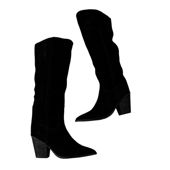 Blondo Women's Waterproof Suede Willow Western Tall Boot Black Size 8.5 NWT - Picture 5 of 14